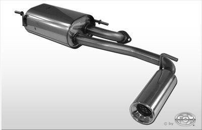 Fox Sportuitlaat Subaru Justy II voor modellen met ongespoten bumper, dwarsgeplaatste achterdemper - 1x90 type 13
