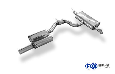 Fox Sportuitlaat Skoda Karoq 4x4 achterdemper, rechter/linker uitlaat, met voordemper.