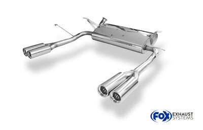 Fox Sportuitlaat Renault Laguna II K74 - Grandtour achterdemper, rechter/linker uitlaat - 2x76 Type 13 rechts/links
