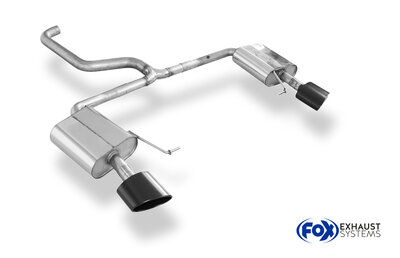 Fox Sportuitlaat Seat Leon 5F ST - Cupra 300 - Zwarte achterdemper rechts/links - 160x90 Type 38 rechts/links zwart