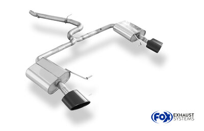 Fox Sportuitlaat Seat Leon 5F ST 4x4 - Cupra 300 met OPF half uitlaatsysteem van OPF - 160x90 Type 38 rechts/links ZWART ge&euml;mailleerd