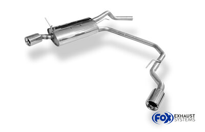 Fox Sportuitlaat Renault Megane I - Type DA Coach Achterdemper Rechts/Links Uitgang - 1x90 Type 13 Rechts/Links