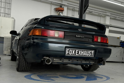 Fox Sportuitlaat Toyota MR2 Type W2 achterdemper, dwarsuitlaat rechts/links - 1x90 Type 25 rechts/links