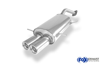 Fox Sportuitlaat Mazda MX3 Type EC achterdemper met tulp en flens - 2x80 Type 13