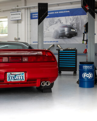 Fox Sportuitlaat Honda NSX I/ Acura NSX I Coup&eacute; achterdemper met dwarsuitgang rechts/links - 2x76 type 16 rechts/links