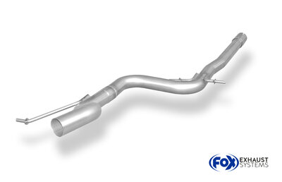 Fox Sportuitlaat Vervangingspijp voor de voordemper van de Skoda Octavia Type 1Z, 63,5 mm