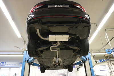 Fox Sportuitlaat Skoda Octavia NX RS iV achterdemper - uitlaat via de originele linker uitlaatpijp