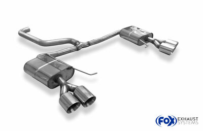 Fox Sportuitlaat Skoda Octavia NX RS achterdemper rechts/links - 2x100 type 25 rechts/links - Geschikt voor Rieger achterdemperinzetstuk RIE00088254 of RIE00088255