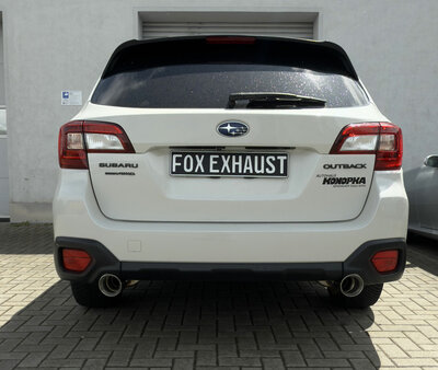Fox Sportuitlaat Subaru Outback BS achterdemper rechts/links en voordemper - uitlaatpijpen 1x90 type 25 rechts/links
