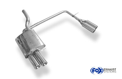 Fox Sportuitlaat VW Passat 3C/ 3C CC Achterdemper, rechter/linker uitgang - 2x90 Type 13 rechts/links