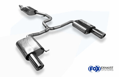 Fox Sportuitlaat VW Passat 3C 4-Motion half uitlaatsysteem vanaf de katalysator, bestaande uit rechter/linker achterdemper en voordemper - uitlaatpijpen 1x100 type 17 rechts/links