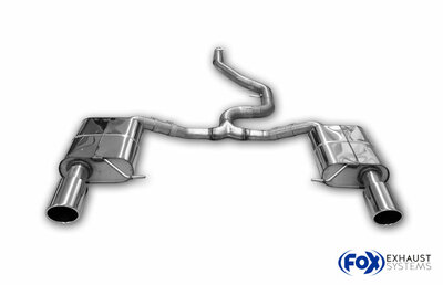 Fox Sportuitlaat VW Passat 3C 4-Motion achterdemper rechts/links en middendemper vervangingspijp - 1x100 Type 16 rechts/links