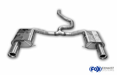 Fox Sportuitlaat VW Passat 3C 4-Motion achterdemper rechts/links en middendemper vervangingspijp - 1x100 Type 17 rechts/links