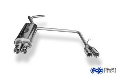 Fox Sportuitlaat VW Polo 6N achterdemper, rechter/linker uitlaat - 2x70 Type 13 rechts/links