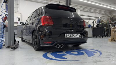 Fox Sportuitlaat VW Polo 6R achterdemper - 2x90 Type 25, geschikt voor de originele VW Polo 6R GTI bumper