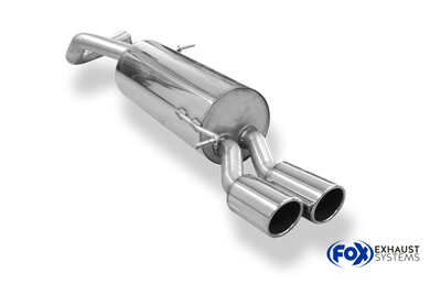 Fox Sportuitlaat VW Polo 6R - WRC-achterdemper 63,5 mm - 2x90 Type 16