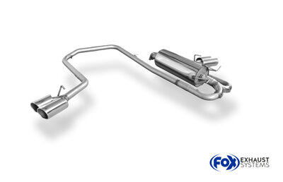 Fox Sportuitlaat Ford Ranger 2011-08/2016 - 4x4 - Dubbele cabine, uitlaatdemper met zij-uitlaat, uitgang rechts en links op het voertuig - 2x90 Type 16 rechts/links