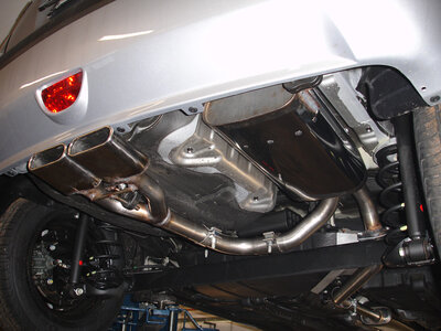 Fox Sportuitlaat Kia Rio II achterdemper, centrale uitlaat - 2x130x50 Type 52