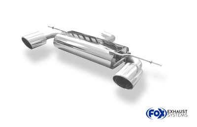 Fox Sportuitlaat VW Scirocco - 13 Achterdemper, rechter/linker uitlaat &Oslash;55mm - 129x106 Type 32 rechts/links