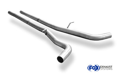 Fox Sportuitlaat Vervangingspijp voor de voordemper van de Jaguar S-Type R, diameter 63,5 mm.