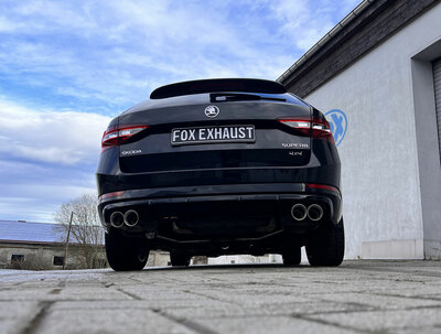 Fox Sportuitlaat Skoda Superb III 3V 4x4 Half uitlaatsysteem vanaf OPF, rechter/linker uitgang - 2x90 Type 25 rechts/links