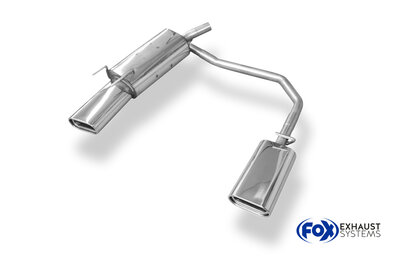 Fox Sportuitlaat Opel Tigra A achterdemper, rechter/linker uitlaat, 60 mm - 160x80, type 53, rechts/links
