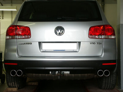 Fox Sportuitlaat Uitlaatpijpenset voor VW Touareg Type 7L, set van 2x90 graden, type 16, rechts/links.