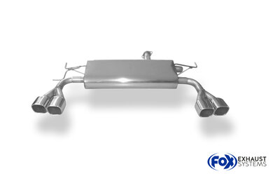 Fox Sportuitlaat Hyundai Tucson vierwielaandrijving 2.7L - JM achterdemper dwarsuitgang rechts/links - 2x88x79 Type 70 rechts/links