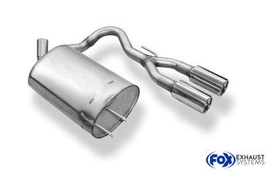 Fox Sportuitlaat Renault Twingo C06 achterdemper, centrale uitlaat - 2x76 Type 13