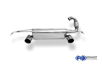 Fox Sportuitlaat Renault Twingo III 4-deurs - BCM achterdemper dwarsuitgang rechts/links incl. flexstuk - 1x80 type 14 rechts/links
