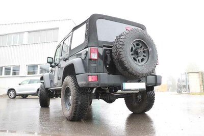 Fox Sportuitlaat Jeep Wrangler III - JK Achterdemper Dwarsuitgang Rechts/Links - 1x100 Type 25 Rechts/Links Matzwart Keramisch Gecoat