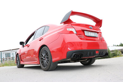 Fox Sportuitlaat Subaru WRX - V1 - Sedan Achterdemper rechts/links dubbele uitlaat - 2x90 Type 12 rechts/links zwart ge&euml;mailleerd