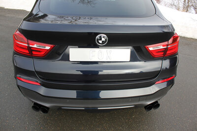 Fox Sportuitlaat BMW X4 F26 - 35i 35d Achterdemper dwarsuitgang rechts/links - 2x90 Type 25 rechts/links zwart