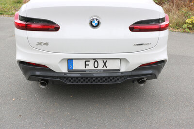 Fox Sportuitlaat BMW X4 G02 - 30i Achterdemper dwarsuitlaat rechts/links - 1x100 Type 25 rechts/links met uitlaatklep