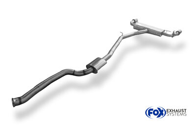 Fox Sportuitlaat BMW X4 G02 - 30i Achterdemper dwars rechts/links uitlaat - 1x100 Type 25 rechts/links ZWART ge&euml;mailleerd met uitlaatklep en voordemper - Niet compatibel met modellen met panoramadak
