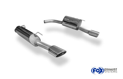 Fox Sportuitlaat Jaguar XK8/ XKR Type QEV/ QDV Achterdemper rechts/links &Oslash;63,5 - 115x85 Type 38 rechts/links