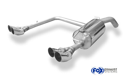 Fox Sportuitlaat Toyota Yaris TS P1 achterdemper, rechter/linker uitlaat - 2x76 Type 18 rechts/links