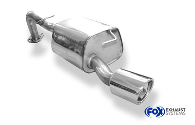 Fox Sportuitlaat Toyota Yaris XP9 TS achterdemper, enkelzijdig, past op originele bumper - 1x90 Type 17