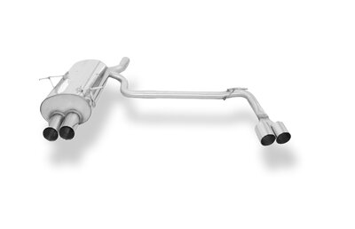 Fox Sportuitlaat FOX sportuitlaat geschikt voor BMW E46 320/323/328, achterdemper, enkele uitlaat rechts/links, aansluitend op de originele middendemper - 2x76 type 10 rechts/links
