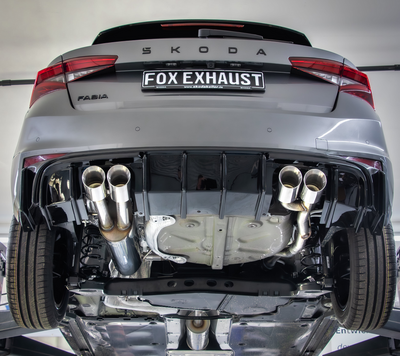 Fox Sportuitlaat Skoda Fabia PJ achterdemper, rechter/linker uitgang - 2x90 type 25 rechts/links