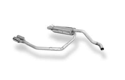 Fox Sportuitlaat VW Kever Type 1C/ 9C/ 1Y Achterdemper, rechter/linker uitlaat, &Oslash;63,5 - 2x76 Type 13 rechts/links