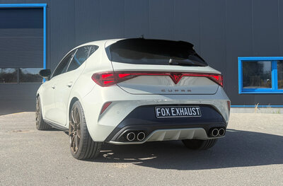 Fox Sportuitlaat Cupra Leon 4x2 - KL Hybrid achterdemper met uitlaat links/rechts en voordemper - 2x80 Type 16 rechts/links