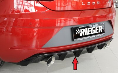 Fox Sportuitlaat Rieger achterinzetstuk - Leon FR (5F): 01.17- (vanaf facelift) Seat Leon (5F): 10.12-12.16 (tot facelift) | 3-deurs (SC), 5-deurs.