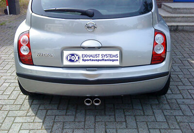 Fox Sportuitlaat Nissan Micra K12 voor modellen met flensdemper achter, centrale uitlaat - 2x76 Type 13