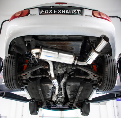 Fox Sportuitlaat Mazda MX5 NB - JDM-look JDM-uitlaatsysteem bestaande uit een achterdemper, middendemper en voordemper - 1x90mm Type 10 uitlaatpijp