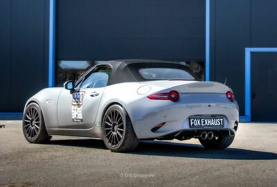 Fox Sportuitlaat Mazda MX5 - ND achterdemper, dwars, rechter uitlaat met voordemper - 2x90 type 25 midden