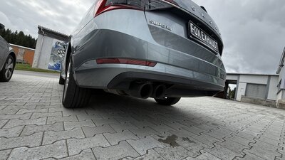 Fox Sportuitlaat Skoda Superb 3V 4x4 (3T) Achterdemper - 2x90 Type 25 zwart mat keramisch gecoat
