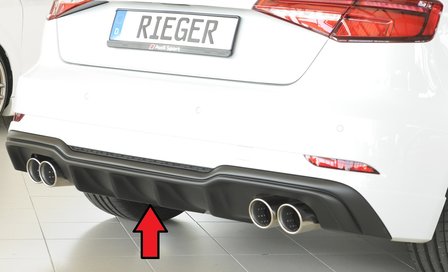 Rieger diffuser matt black Audi A3 8V Sportback Facelift