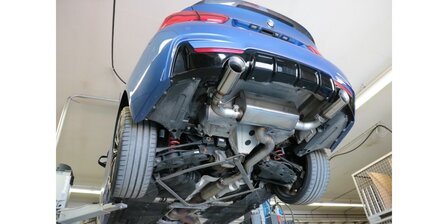 BMW F36 - 440i xDrive Grand Coupe - M-pakket einddemper dwars uitgang rechts/links - 1x100  25 rechts/links - met uitlaatklep  in de linker uitlaatpijp