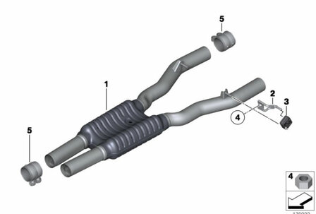 Supersprint Centre pipe + &quot;X-Pipe&quot; ALPINA B5 (F10 / F11) 4.4i V8 &quot;Bi-Turbo Edition 50&quot; (600 Hp) 2015